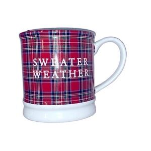 Sweater Weather red plaid coffee/tea mug